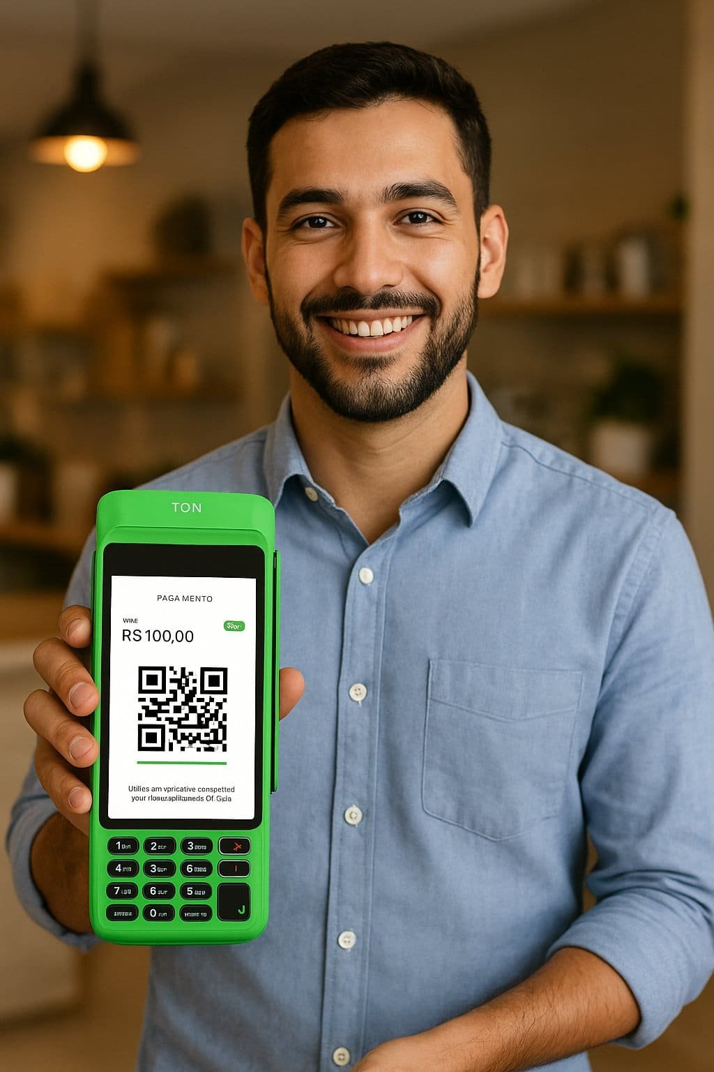 Empreendedor com maquininha